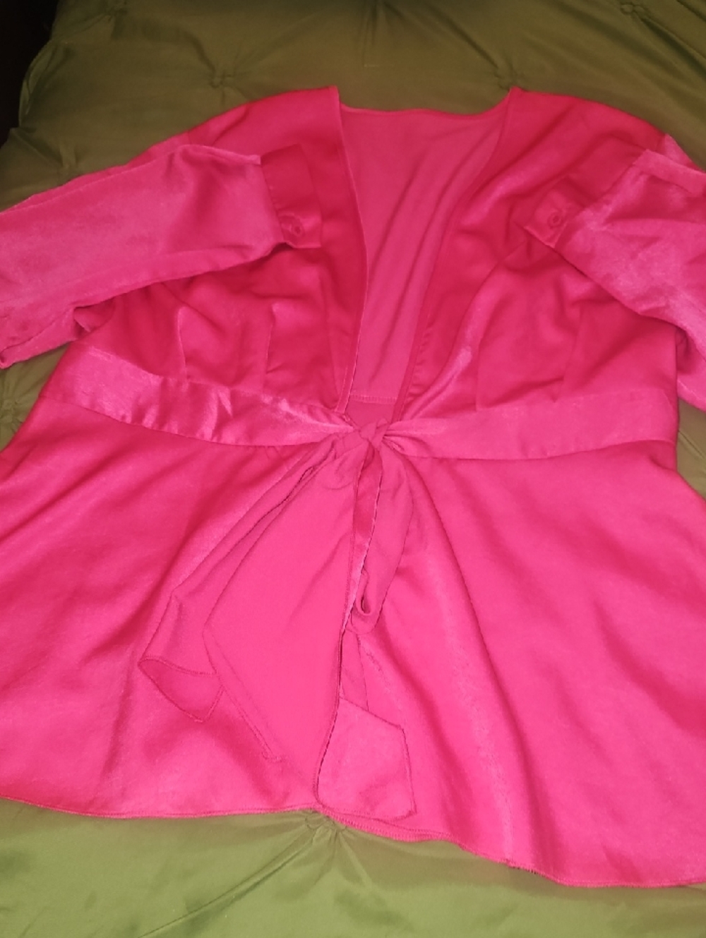 Women’s Hot Pink Tie-Front Robe